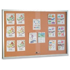 60 x 36" Sliding Glass Door Corkboards with Traditional Frame